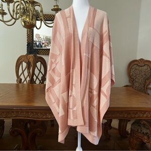 Ralph Lauren Pink Abstract Logo Knit Cape Sweater.
